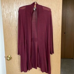 Ann Taylor Loft burgundy cardigan. Size XL.